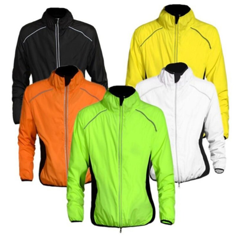 WEST BIKING® Men's Cycling Jacket Bike Jacket Windbreaker Ultraviolet Resistant Jacket Windproof Breathable Reflective Strips Sports Elastane Orange / Yellow / Green Mountain Bike MTB Road Bike