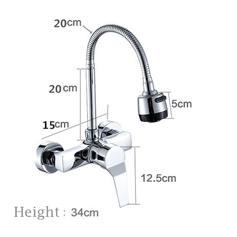 Kitchen Faucet - Single Handle One Hole Chrome Standard Spout Centerset Contemporary Kitchen Taps3