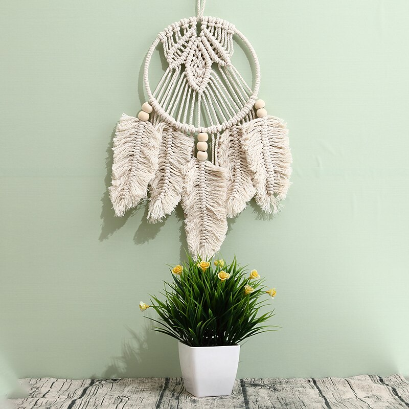 Boho Dream Catcher Handmade Gift Wall Hanging Decor Art Ornament Crafts Woven Macrame For Kids Bedroom Wedding Festival 20*42cm3