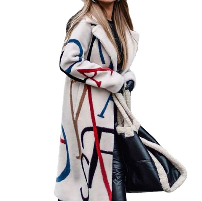 Women's Winter Coat Long Overcoat Pea Coat Single Breasted Hooded Trench Coat Oversized Pea Coat Fall Thermal Warm Windproof Casual Jacket Long Sleeve Khaki White / Daily3