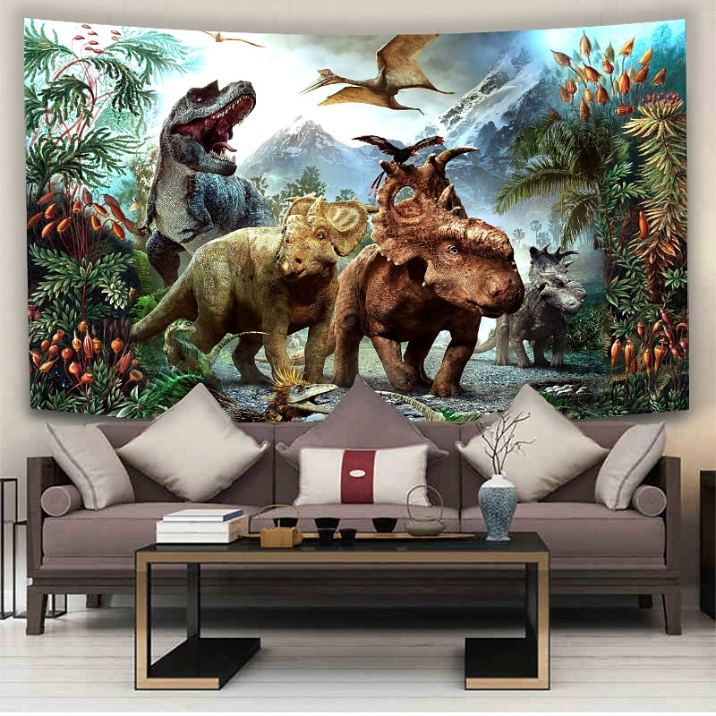 Dinosaur World Wall Tapestry Art Decor Blanket Curtain Hanging Home Bedroom Living Room Decoration3