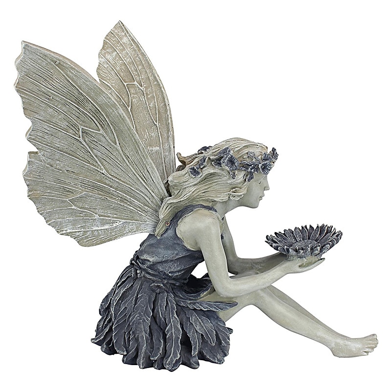 Garden Fairy Figurines Resin Girl Statue Courtyard Villa Decoration Home Desktop Table Figurines Birthday Gift Sitting Fairy Statue Resin Craft Landscaping Yard Decoration3