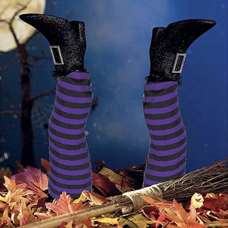 Halloween Decoration Wicked Witch Legs Yard Decor Props for Halloween Outdoor and Indoor decor 38X10cm