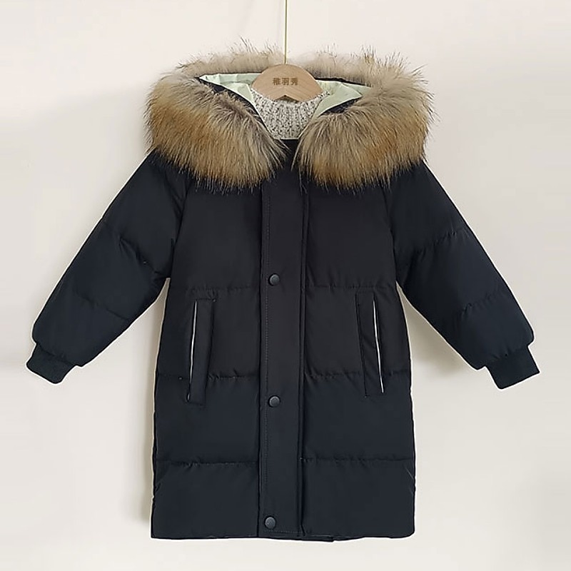 Unisex Boys Girls' 3D Plain Coat Down Coat Long Sleeve Fall Winter Active Fashion Sport Polyester Kids 3-12 Years Street Sport Vacation Regular Fit3