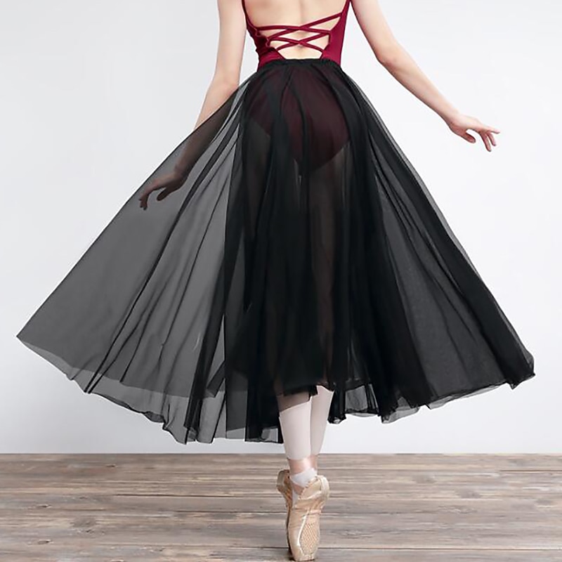 Breathable Ballet Skirts Solid Tulle Women's Training Performance High Tulle2