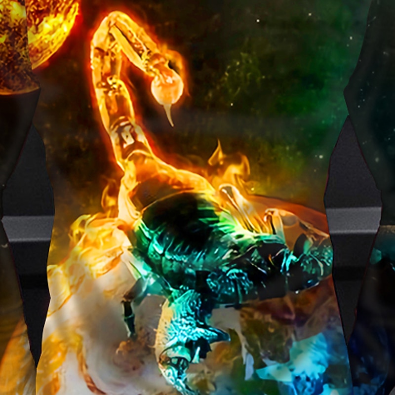 Men's Animal Scorpion T Shirt Long Sleeve T shirt Round Neck Shirt Sports Fashion Sportswear Outdoor Vacation Street Purple Green Fall Clothing Apparel S M L XL XXL XXXL 4XL3