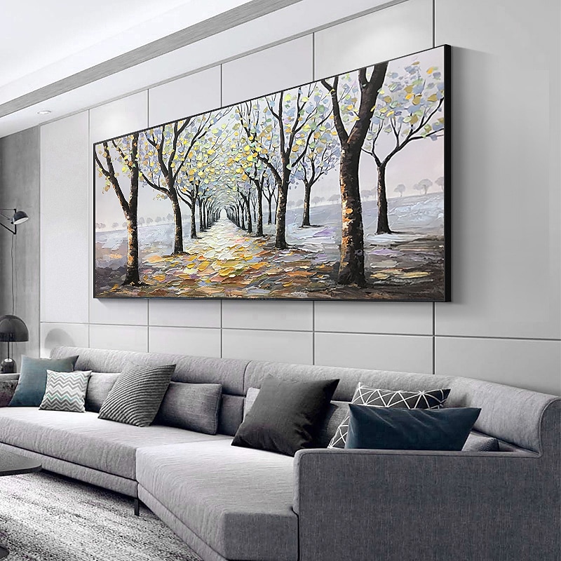 Oil Painting Handmade Hand Painted Wall Art Abstract Landscape Green Trail  Home Decoration Decor Rolled Canvas No Frame Unstretched4