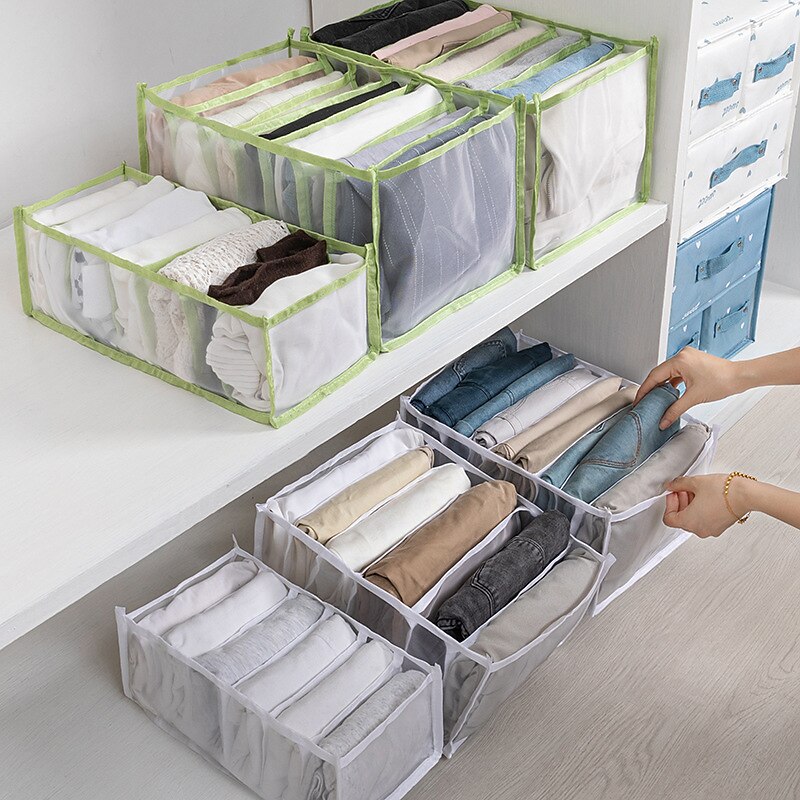 Closet Underwear Organizer Underwear Drawer Organizer Foldable Closet Clothes Dividers Nylon Dresser Compartments Storage Box Set Fit for Bras Socks Underpants Panties and Ties Organization