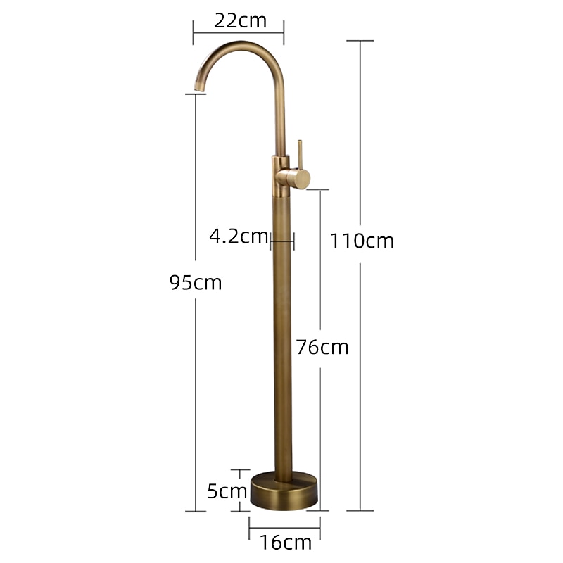Floor Mount Standing Bathtub Faucet, 360° Swivel Freestanding Tub Filler Mixer Tap Brass Spout High Flow Shower Faucets2