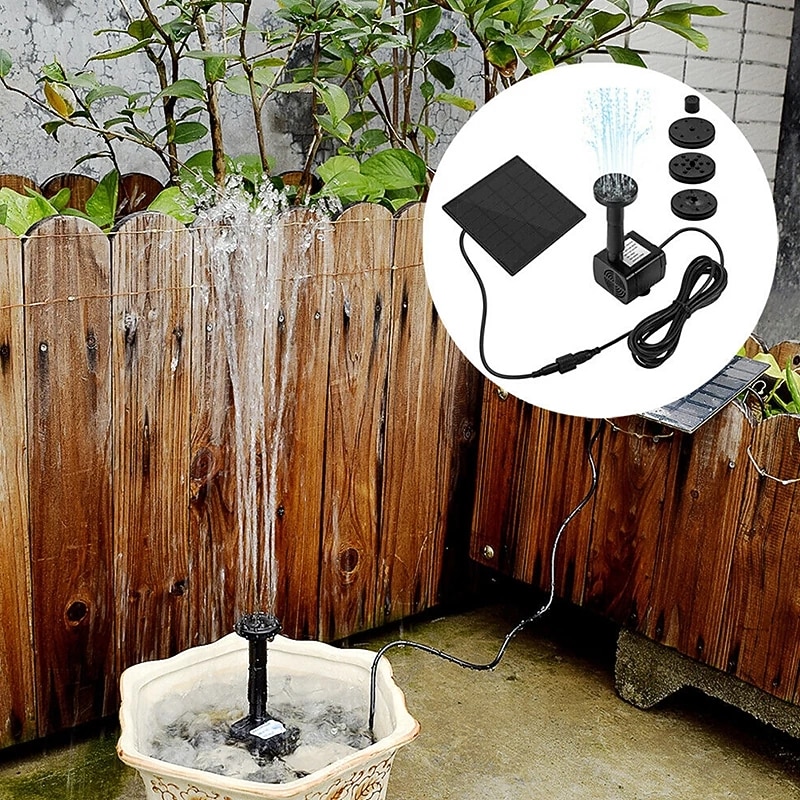 Solar Panel Powered Water Fountain Pool Pond Garden Water Sprinkler Sprayer with Water Pump Spray Heads3