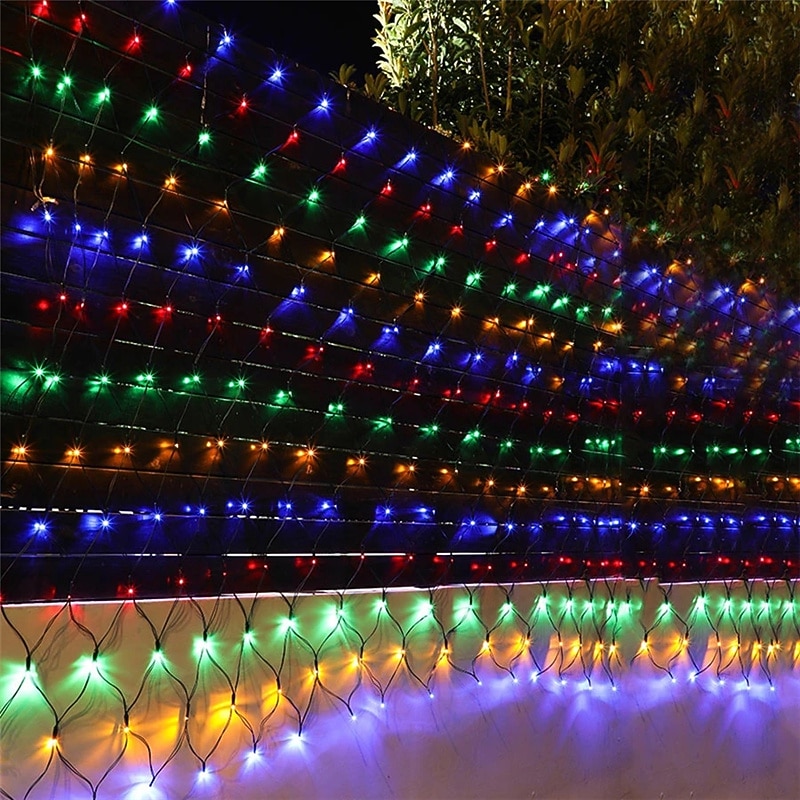 2x3M Solar Mesh Net Fairy String Light 1.5mx1.5m 8 Modes Outdoor Garden Patio Balcony Window Curtain Garland Light