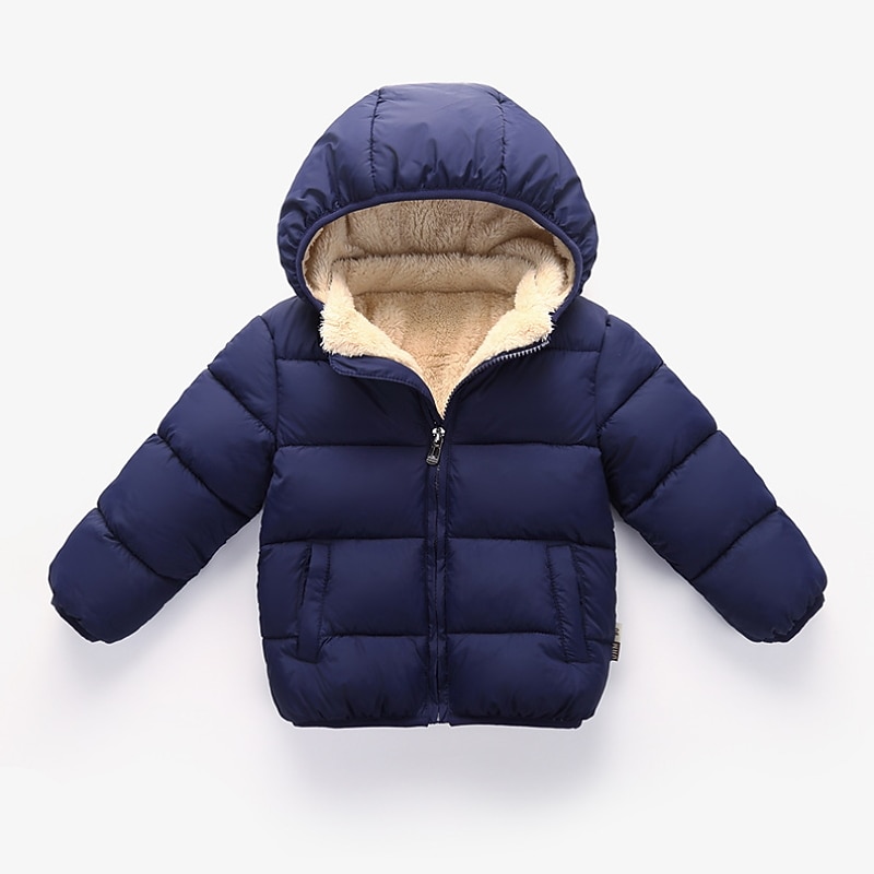 Unisex 3D Plain Coat Down Coat Puffer Jacket Long Sleeve Fall Winter Active Cool Kids 3-10 Years Regular Fit3