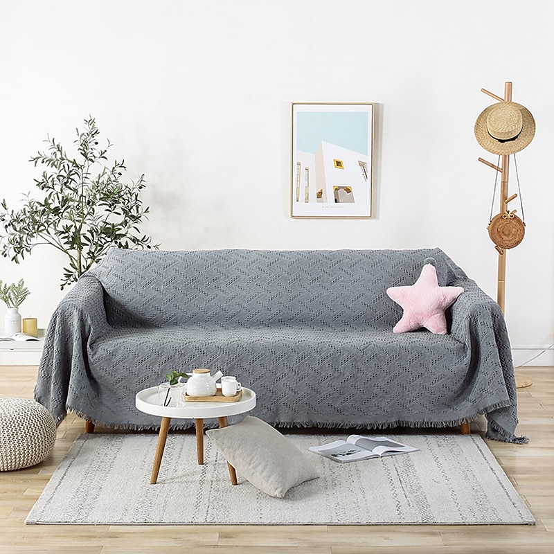 Sofa Cover Sofa Blanket Solid Color Couch Cover Couch Protector Sofa Throw Cover Washable for Armchair/Loveseat/3 Seater/4 Seater/L Shape SofaClassic Embossed Polyester / Cotton Blend Slipcovers