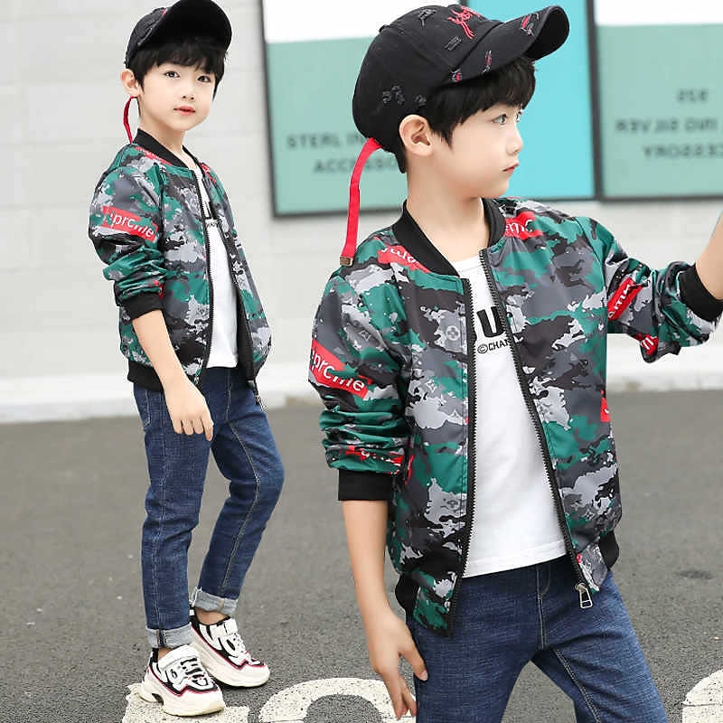 Dimusi Spring Jackets For Boy Coat Army Green Bomber Boy'S Windbreaker Autumn Patchwork Kids Children4