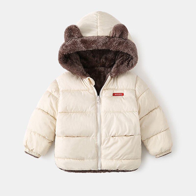 Toddler Boys' Coat Long Sleeve Solid Color Green White Black Children Tops Fall Winter Adorable Daily Indoor Outdoor Regular Fit 1-5 Years