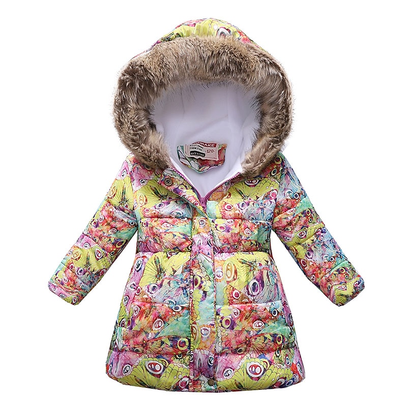 Girls' 3D Kids Puffer Jacket Butterfly Fox Coat Down Coat Puffer Jacket Long Sleeve Fall Winter Active Streetwear Kids 3-10 Years Vacation Street Regular Fit