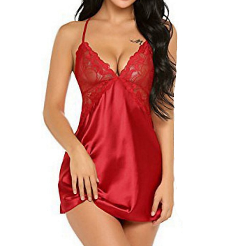 Women's Valentine Night Dress Sexy Lingerie Nightgown Lace Vacation Backless Green White Home Outfits Date Night Outfit4