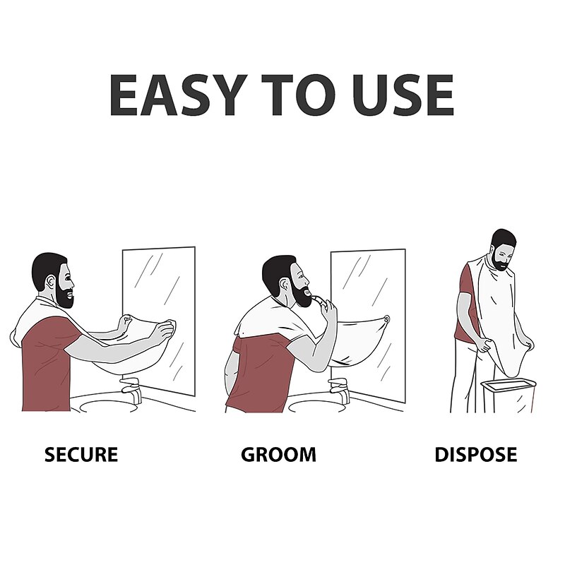 Beard Bib New Version Beard Catcher Apron for Shaving and Trimming Adjustable Neck Straps Hair Clippings Catcher Grooming Beard Apron for Men Beard & Mustache Care4