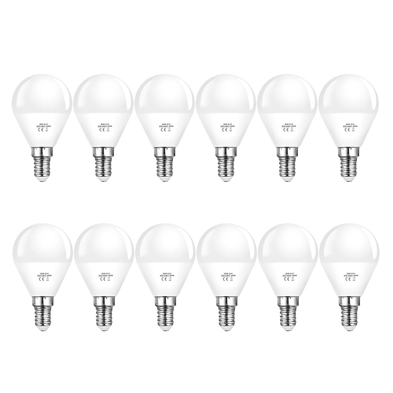 12pcs 6pcs 6W LED Globe Light Bulb 600lm E14 G45 20 LED Beads SMD 2835 60W Halogen Equivalent Warm Cold White 110-240V3