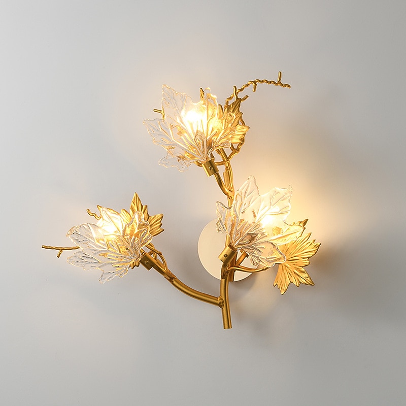 Wall Light LED Wall Sconces Maple Leaf Design Bedroom Dining Room Copper 220-240V 5 W3