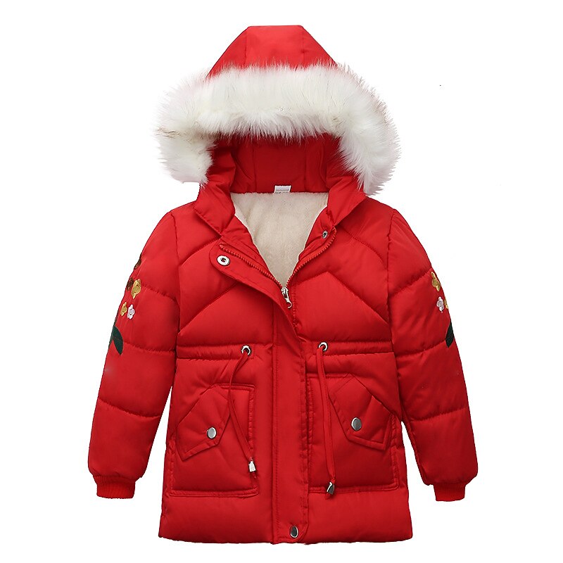 Girls' 3D Plain Coat Down Coat Long Sleeve Fall Winter Active Adorable Toddler 3-6 Years Vacation Street Regular Fit2