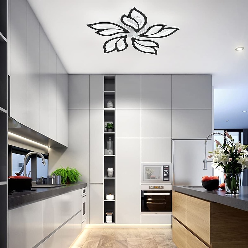 Modern Acrylic Ceiling Lamp 27.3 inch 65W LED Maple Leaf Flower Design Adjustable Light Branch Chandelier Embedded Installation Chandelier Lamp Suitable for Living Room Bedroom and Restaurant4