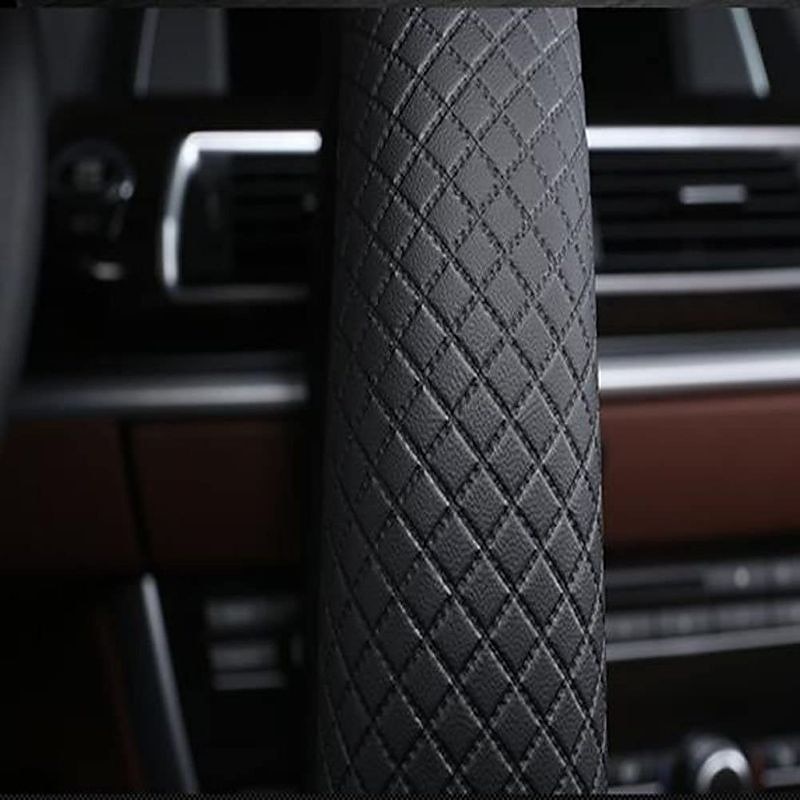 Car Steering Wheel Cover Leather Universal 15 Inch Fit Anti-Slip &amp; Odor-Free3