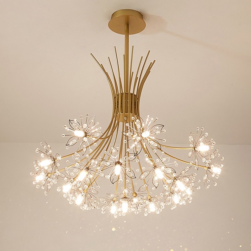 68 cm Pendant Light LED Sputnik Design Chandelier Metal Sputnik Painted Finishes Nordic Style 220-240V Flower Design4