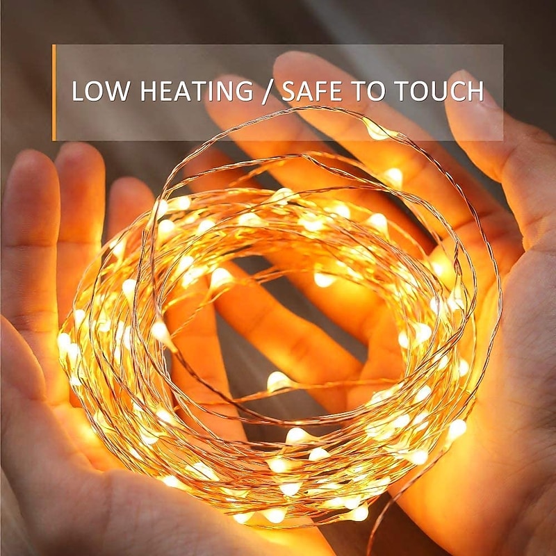 Elegant Wedding Reception Party 10Packs LED Fairy String Lights 1M 10LEDs Silver Copper Wire Light for Wedding Bedroom Decoration Party Holiday Gift2