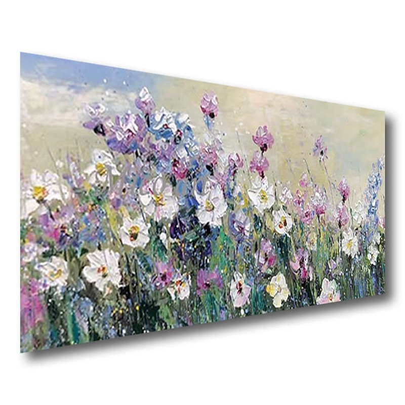Oil Painting Handmade Hand Painted Wall Art Modern Flowers Blossom Purple Fields Home Decoration Decor Rolled Canvas No Frame Unstretched4