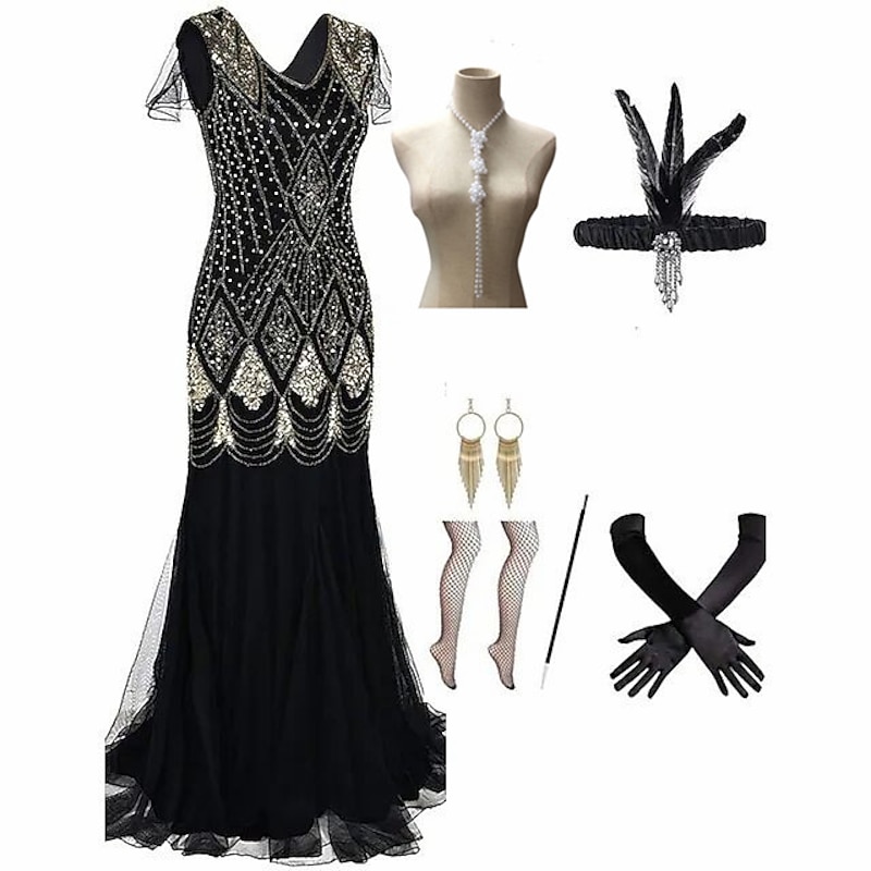 Roaring 20s 1920s Cocktail Dress Flapper Dress Dress Outfits The Great Gatsby Plus Size Wedding Guest Tassel Fringe Tassel Fancy Dress Women's Christmas Carnival Masquerade Wedding Party Prom Adults'4
