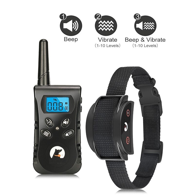 No Shock Pet Dog Training Collar No Prongs Waterproof Humane Sound Vibration Collar Rechargeable Up to 1600Ft Remote Range4
