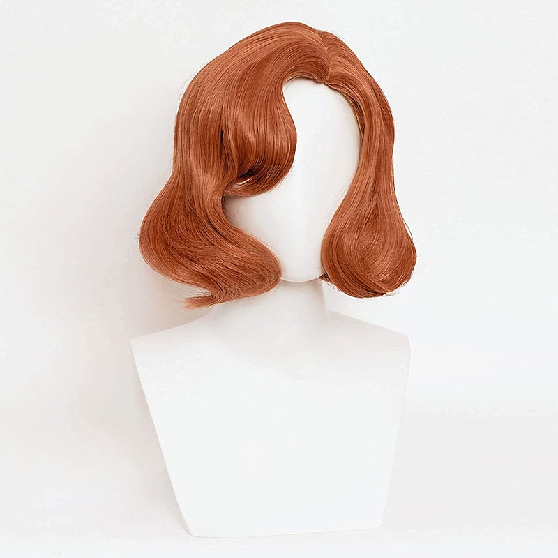 Beth Harmon Wig Queens Gambit Wig Short Brown Curly Wig Auburn Hair Ginger Orange Wavy Wig Blonde Hair Cosplay Wigs Halloween Wigs3