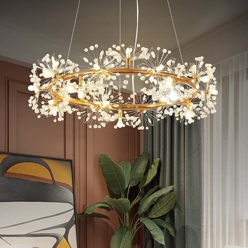 40/60 cm Circle Design Pendant Light Metal Modern Style Stylish Floral Style Electroplated Painted Finishes LED Nordic Style 220-240V3