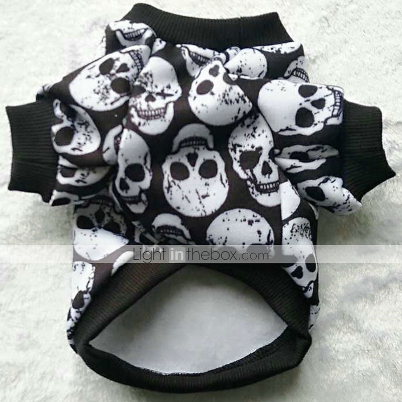 Dog Shirt Sweatshirt Skull Dog Clothes Puppy Clothes Dog Outfits Multicolor Black Sweatshirts  Dog XS3