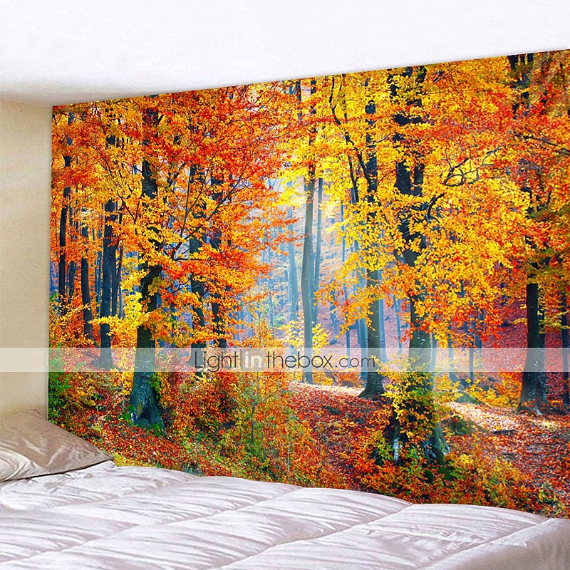 Wall Tapestry Art Decor Blanket Curtain Picnic Tablecloth Hanging Home Bedroom Living Room Dorm Decoration Autumn Nature Landscape Forest Tree4