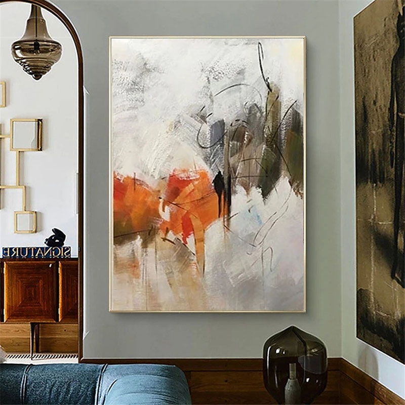 Oil Painting Handmade Hand Painted Wall Art Modern White Black Red Thick Abstract Picture Home Decoration Decor Rolled Canvas No Frame Unstretched4