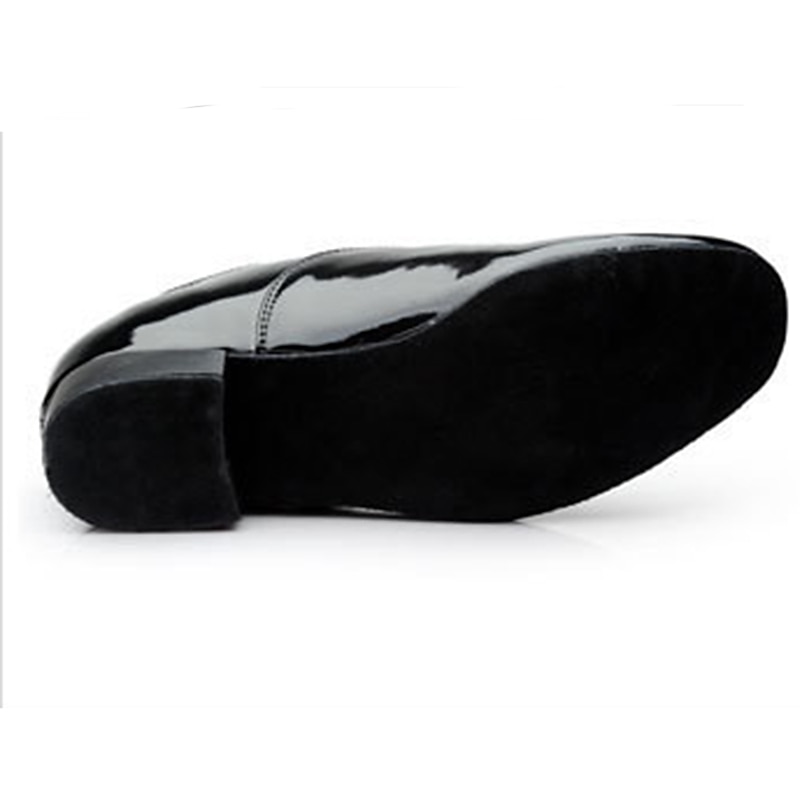 Men's Black Patent Leather Ballroom Dance Shoes - Oxford Style, Lace-Up, Comfortable Sole for Latin and Tango4