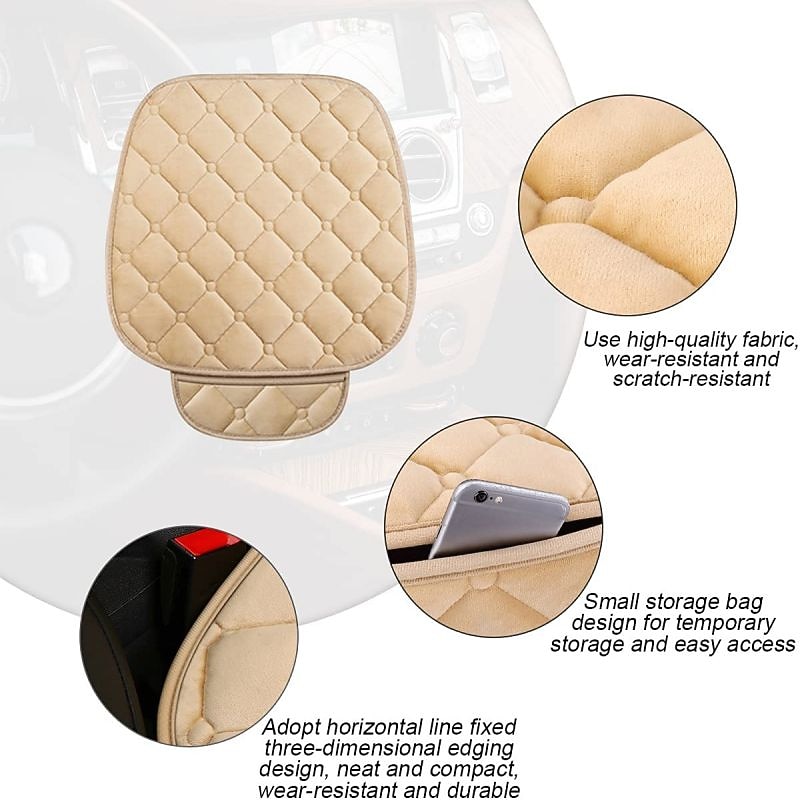 Seat Cover for Car 2 Pack Car Front Seat Protector Universal Seat Cushion for Most Cars Vehicles SUVs and More Soft Comfort Car Interior Accessories for Men Women3