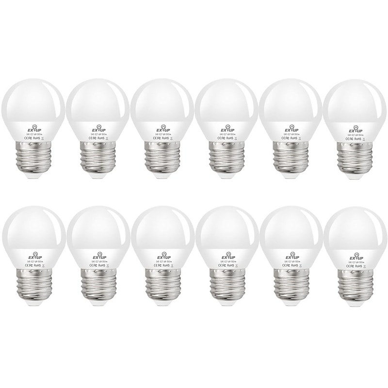 12pcs 6pcs 6W LED Globe Light Bulb 600lm E27 E26 G45 20 LED Beads SMD 2835 60W Halogen Equivalent Warm Cold White 110-240V2