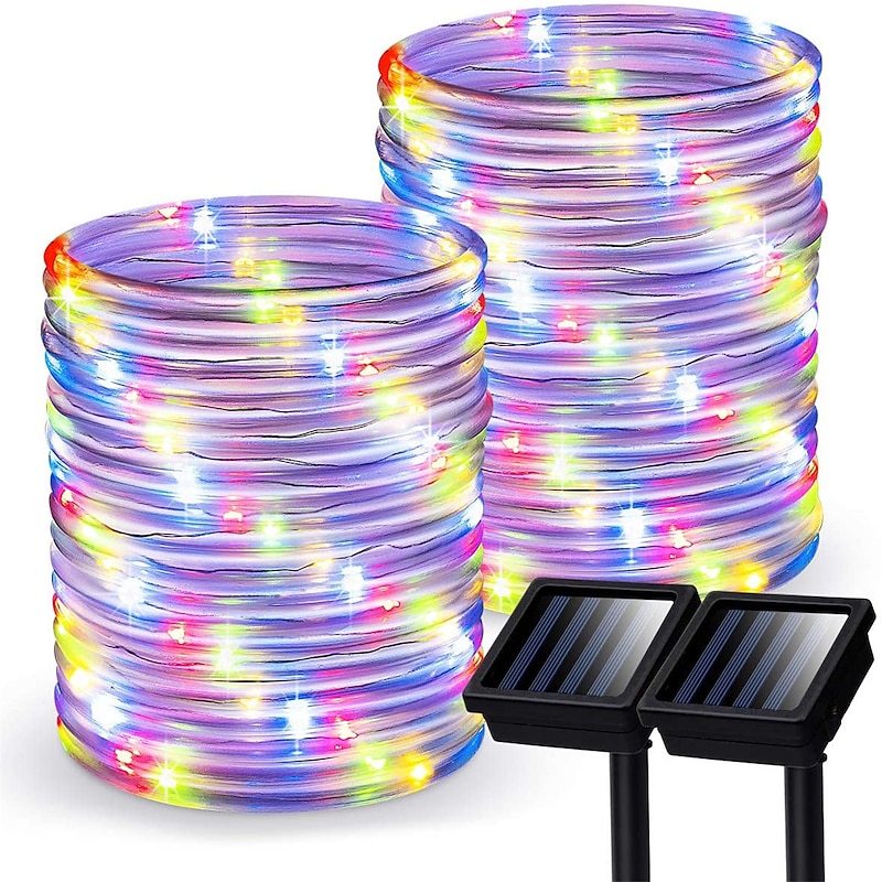 Solar Rope Lights Outdoor Waterproof Elegant Wedding Reception Party 3PCS String Lights 40FT 120 LEDs 8 Modes Fairy Lights Outdoor Decoration Lighting for Garden Patio Party Weddings Christmas Dcor