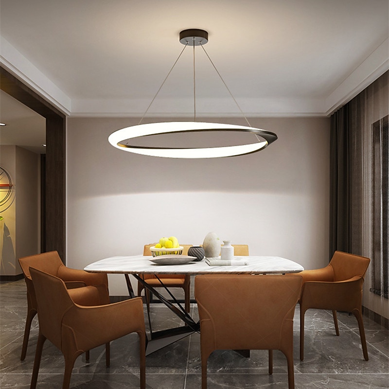 New Net Red Restaurant Chandelier Simple Modern Ring Dining Room Lamp Creative Personalized Household Table Lamp4