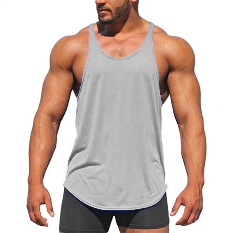 Men's Tank Top Vest Top Sleeveless Shirt Sleeveless Crewneck Summer Plain Fashion Streetwear Workout Sports & Outdoor Athleisure Gym Black White Yellow Top Tee for Men3
