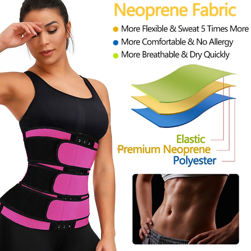 Body Shaper Sweat Waist Trimmer Sauna Belt Sports Neoprene Yoga Gym Workout Pilates Adjustable Durable Weight Loss Tummy Fat Burner Hot Sweat For Women Home Outfits3