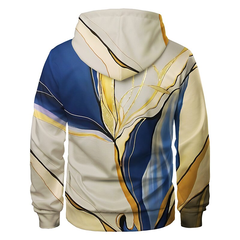 Men's Abstract Graphic Prints Hoodie Hoodies Sweatshirt Designer Casual Long Sleeve Hooded Daily Sports Navy Blue Print Spring &  Fall Designer2