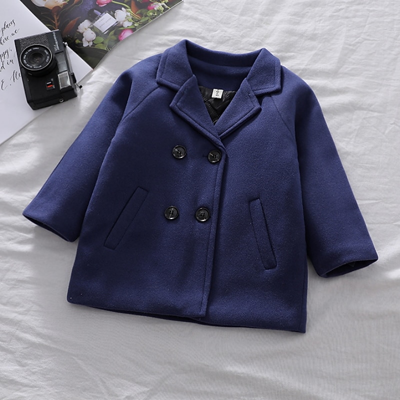 Boys 3D Kids Winter Jacket Plain Striped Coat Long Sleeve Spring Fall Active Polyester Kids 3-8 Years Regular Fit4