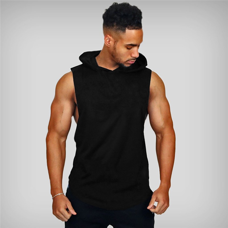 Men's Running Tank Top Workout Tank Cut Out Sleeveless Vest / Gilet Casual Athleisure Breathable Soft Quick Dry Fitness Gym Workout Running Sportswear Activewear Black White Red