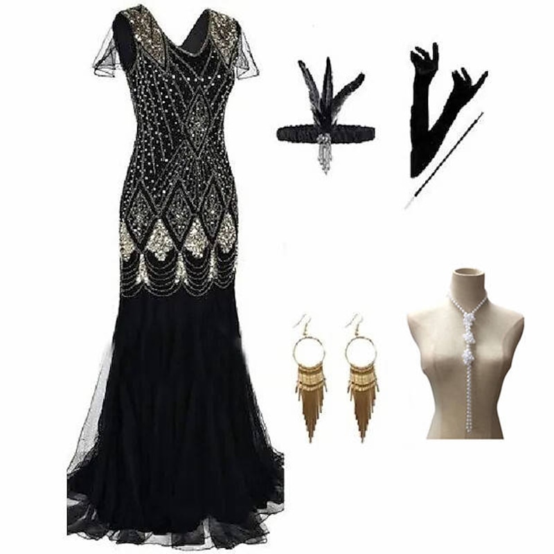Roaring 20s 1920s Cocktail Dress Flapper Dress Dress Outfits The Great Gatsby Plus Size Wedding Guest Tassel Fringe Tassel Fancy Dress Women's Christmas Carnival Masquerade Wedding Party Prom Adults'2