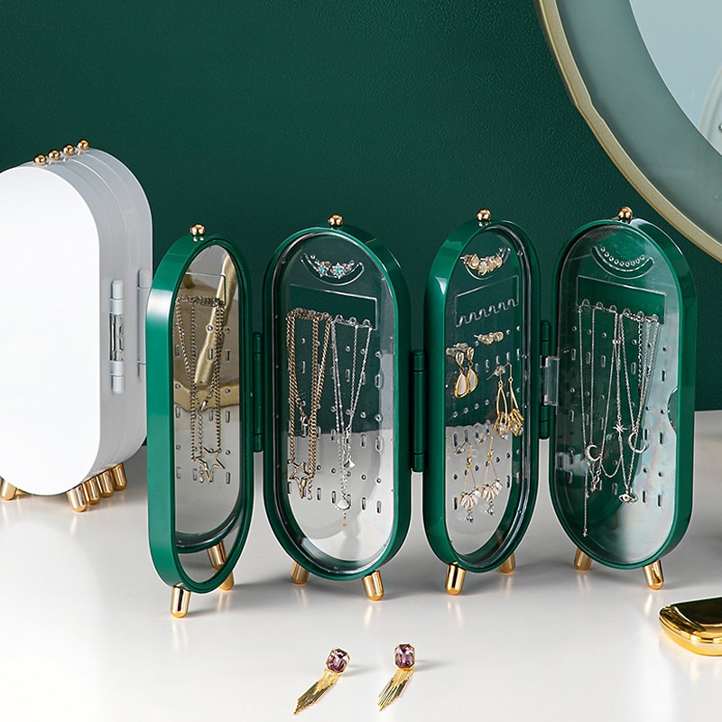 Jewelry Storage Box Earrings Earrings Earrings Necklaces Hand Jewelry Box Household Multifunctional Folding Portable Display Stand2