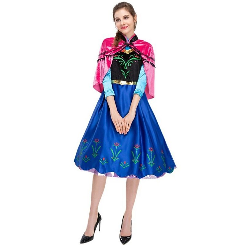 Anna Dress Outfits Masquerade Christmas Cute Party Movie Cosplay for Women's Adults' Carnival Masquerade